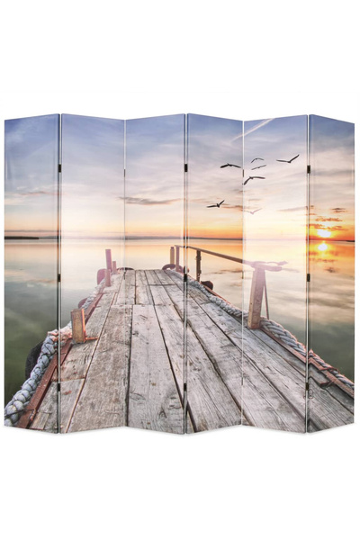 Concept Paravan de cameră pliabil, 228 x 170 cm, imprimeu lac