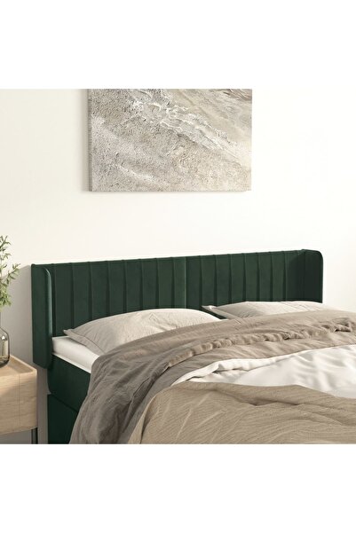 Concept Tăblie de pat cu aripioare verde închis 147x16x78/88 cm catifea