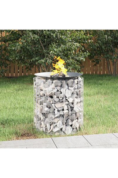 Concept Vatră de foc din gabion Ø 50 cm fier galvanizat