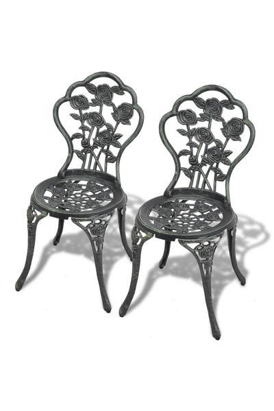 Concept Καρέκλες μπιστρό, 2 τεμ., πράσινες, από χυτό αλουμίνιο