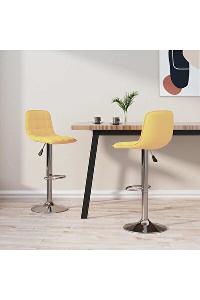 Concept Σκαμπό μπαρ, 2 τεμ., κίτρινο, ύφασμα