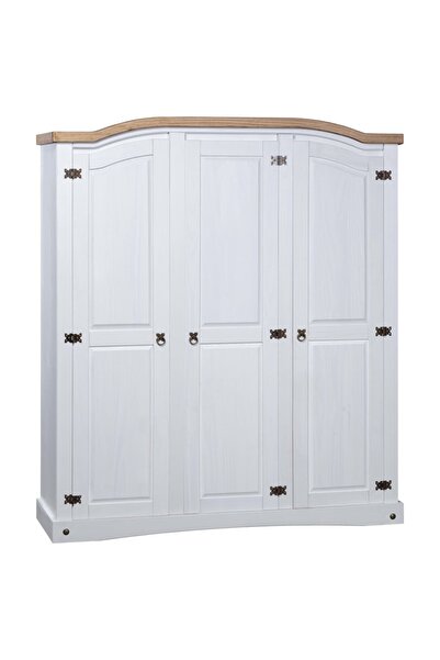 Concept Șifonier, alb, lemn de pin mexican, 3 uși, colecție Corona