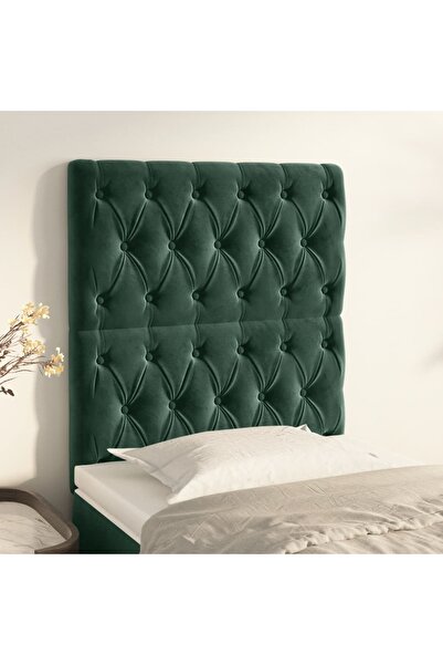 Concept Tăblii de pat, 2 buc, verde închis, 80x7x78/88 cm, catifea