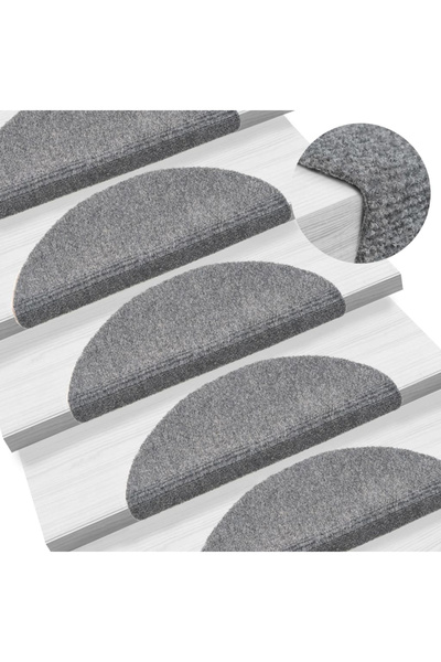 Concept Covorașe autocolante scări, 15 buc, 56x17x3 cm, gri deschis