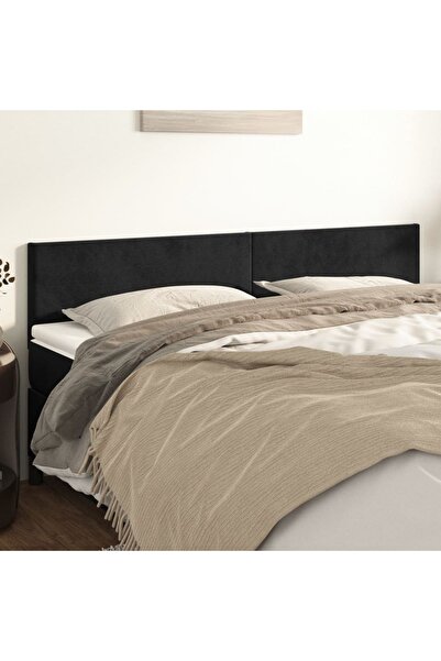 Concept Tăblii de pat, 2 buc, negru, 80x5x78/88 cm, catifea