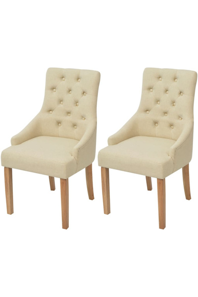 Concept Scaune de bucătărie, 2 buc., crem, material textil