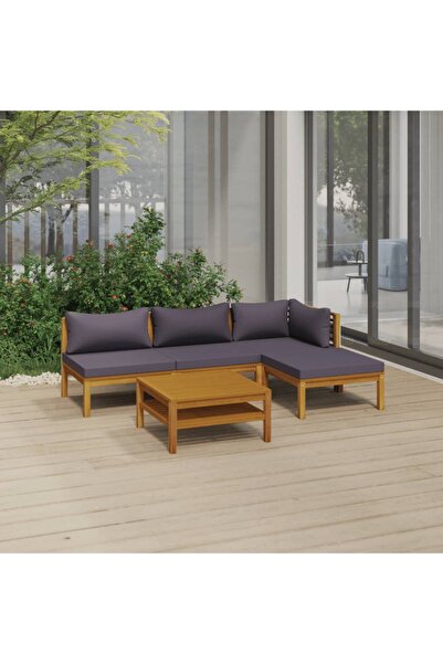 Concept Σετ επίπλων κήπου με μαξιλάρια, 5 τεμάχια, από μασίφ ξύλο ακακίας
