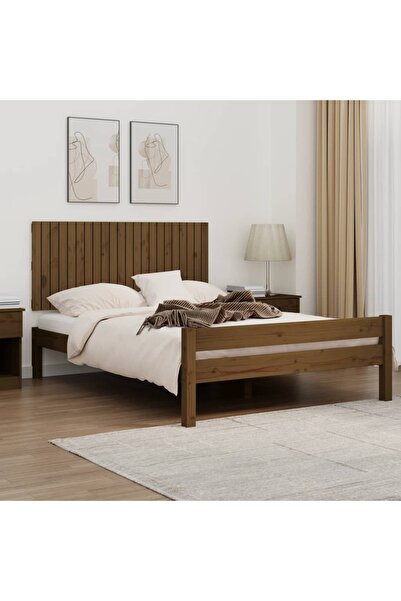 Concept Tăblie de pat pentru perete, maro miere, 140x3x60 cm