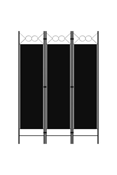 Concept Paravan de cameră cu 3 panouri, negru, 120 x 180 cm