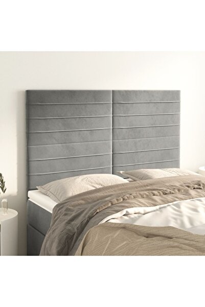 Concept Tăblii de pat, 4 buc, gri deschis, 72x5x78/88 cm, catifea