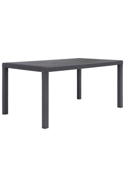 Concept Τραπέζι κήπου, καφέ, 150x90x72 cm, πλαστικό, όψη rattan
