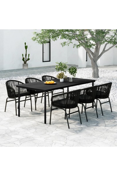 Concept Garden furniture set, 7 pieces, black