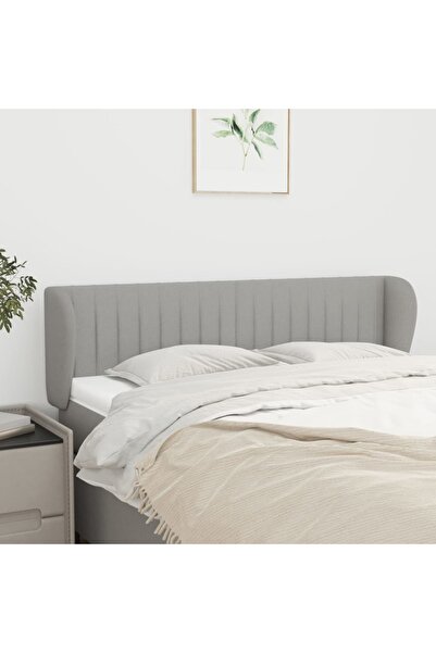 Concept Tăblie de pat cu aripioare gri deschis 147x23x78/88 cm textil