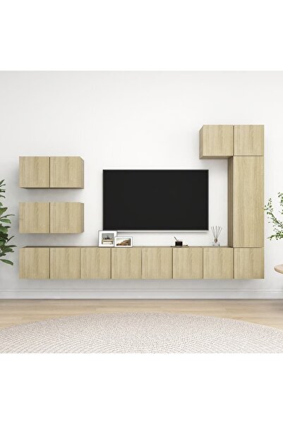 Concept Σετ ντουλαπιών τηλεόρασης, 8 τεμάχια, δρυς sonoma, μοριοσανίδα