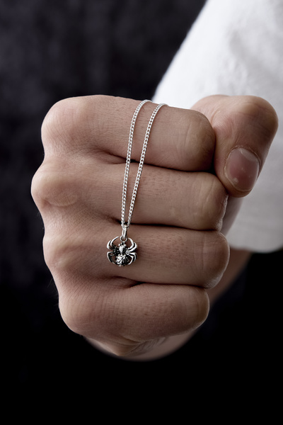 Ebrar Silver Gümüş Mini Örümcek Kolye KÜÇÜK BOY Örümcek Figürlü Unisex Kolye