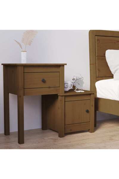 Concept Noptieră, maro miere, 79,5x38x65,5 cm, lemn masiv de pin