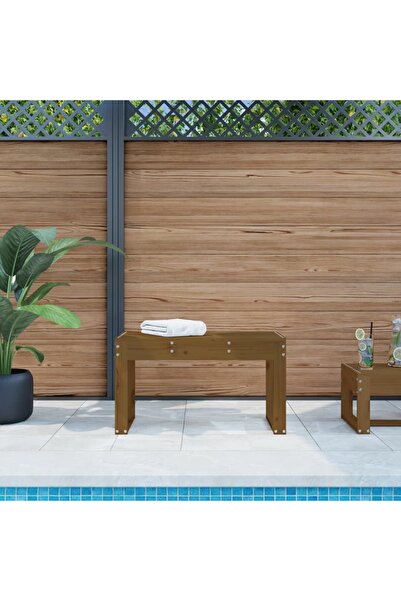 Concept Παγκάκι κήπου, μελί καφέ, 80x38x45 εκ., μασίφ ξύλο πεύκου