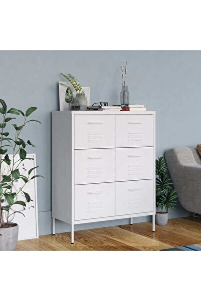 Concept Ντουλάπι με συρτάρια, λευκό, 80x35x101,5 cm, ατσάλι