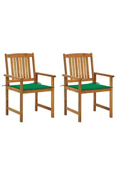 Concept Scaune regizor cu perne, 2 buc., lemn masiv acacia