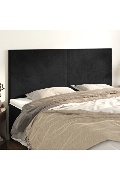 Concept Tăblii de pat, 4 buc, negru, 100x5x78/88 cm, catifea