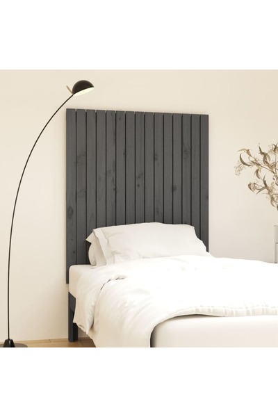 Concept Tăblie de pat pentru perete, gri, 95,5x3x110 cm, lemn masiv pin