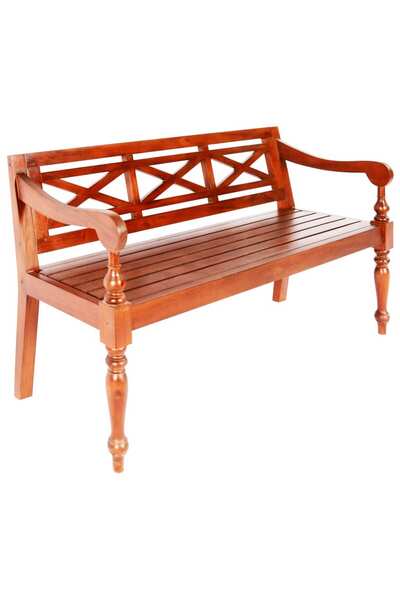 Concept Bancă Batavia, maro închis, 123 cm, lemn masiv mahon