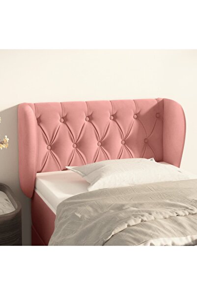 Concept Tăblie de pat cu aripioare roz 83x23x78/88 cm catifea