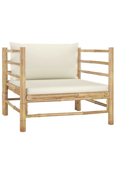 Concept Καναπές κήπου με μαξιλάρια σε κρεμ χρώμα, από Μπαμπού