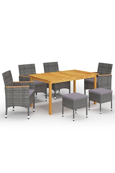 Concept Σετ επίπλων κήπου, 7 τεμάχια, γκρι