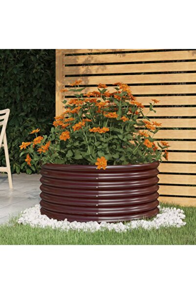 Concept Jardinieră grădină maro 80x80x36 cm oțel vopsit electrostatic