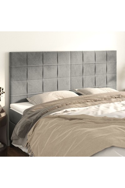 Concept Κομοδίνα, 4 τεμάχια, ανοιχτό γκρι, 100x5x78/88 cm, Βελούδο