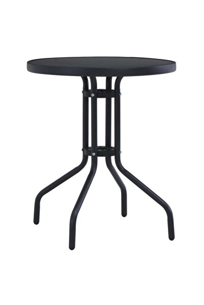 Concept Τραπέζι κήπου, μαύρο, 60 cm, ατσάλι και γυαλί