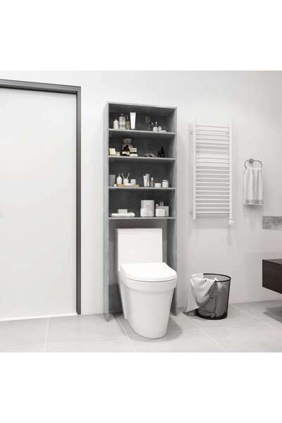 Concept Шкаф за пералня, бетонно сив, 64x24x190 см