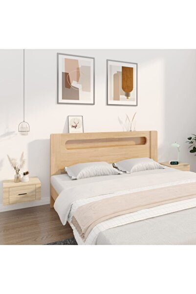 Concept Επιτοίχια κομοδίνα, 2 τεμ., δρυς sonoma, 50x36x25 εκ.