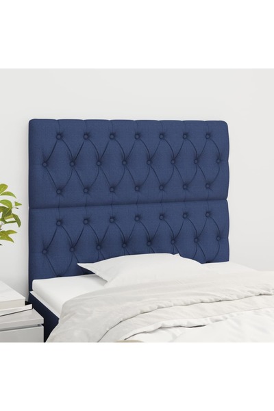 Concept Tăblii de pat, 2 buc, albastru, 90x7x78/88 cm, textil