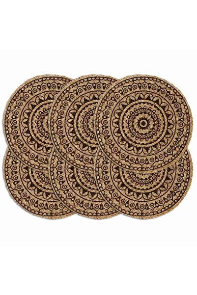 Concept Naproane, 6 buc., maro închis, 38 cm, iută, rotund