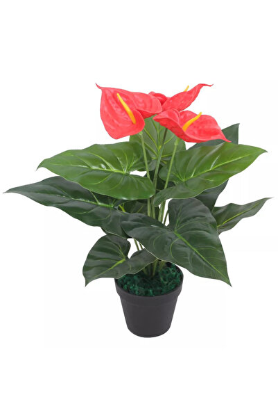 Concept Plantă artificială Anthurium cu ghiveci, 45 cm, roșu și galben