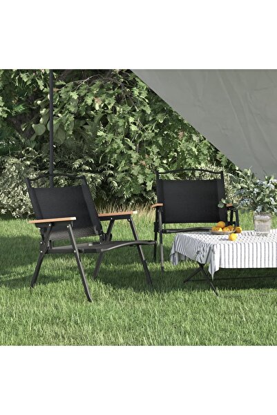 Concept Καρέκλες κάμπινγκ, 2 τεμ., μαύρες, 54x43x59 cm, ύφασμα Oxford