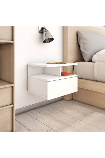Concept Hanging bedside tables, 2 pcs., white, 40x31x27 cm, chipboard