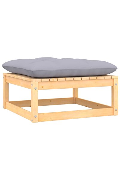 Concept Taburet de grădină cu pernă, lemn masiv de pin