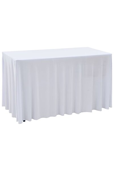 Concept Ελαστικά τραπεζομάντιλα με φούστα, 2 τεμ., λευκά, 243x76x74 εκ.