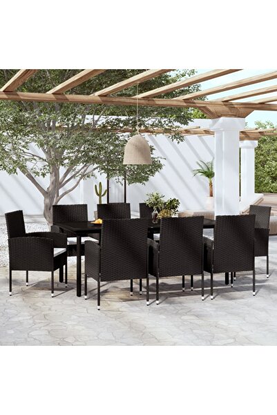 Concept Set mobilier de grădină, 9 piese, negru