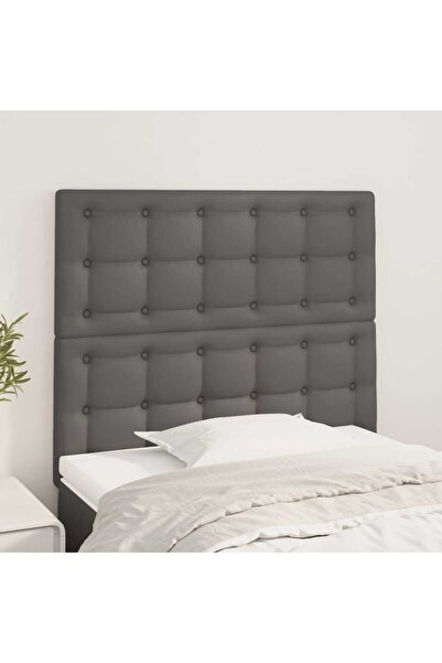 Concept Κομοδίνα, 2 τεμ., γκρι, 90x5x78/88 cm, οικολογικό Δερμάτινο