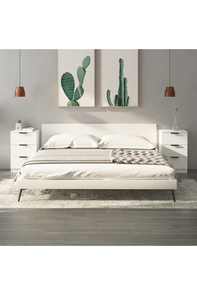 Concept Noptiere, 2 buc., alb, 40x36x65 cm