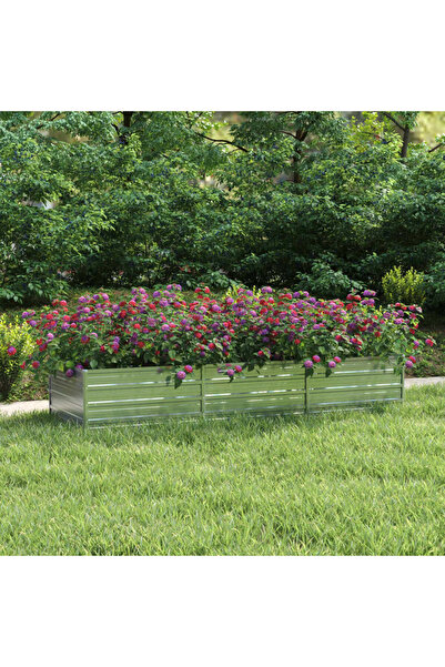 Concept Strat înălțat de grădină argintiu 240x80x45 cm oțel galvanizat