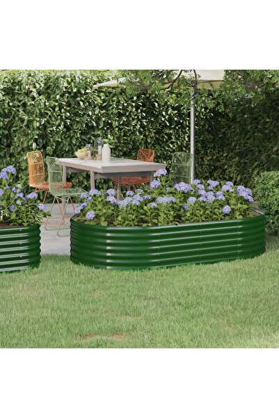 Concept Πράσινη γλάστρα κήπου 175x100x36cm ηλεκτροστατικά βαμμένη από ατσάλι
