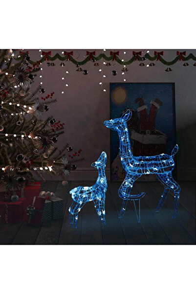 Concept Christmas decoration reindeer family 160 LEDs blue acrylic