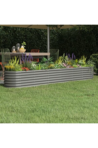 Concept Γκρι γλάστρα κήπου 260x40x36 cm ηλεκτροστατικά βαμμένη από ατσάλι