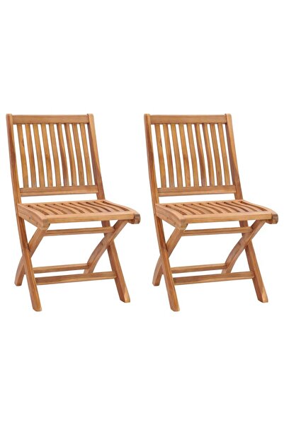 Concept Πτυσσόμενες καρέκλες κήπου, 2 τεμ., από μασίφ ξύλο τικ