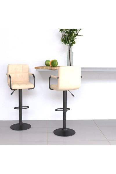 Concept Σκαμπό μπαρ, 2 τεμ., κρεμ, Βελούδο